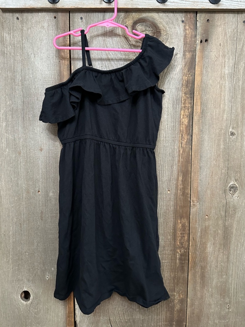 Old Navy Girls One Shoulder Elastic Waist Summer Dress in Black Size XL 14
